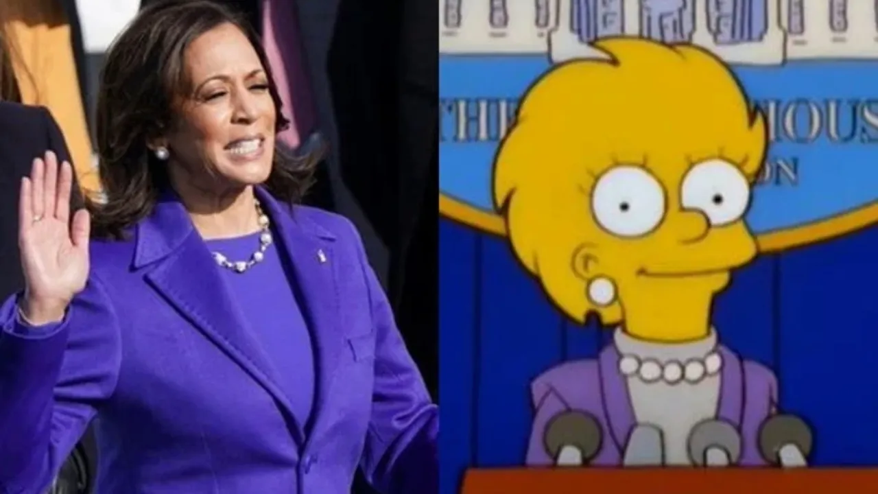 Kamala Harris usou roupas parecidas com a de Lisa Simpson.