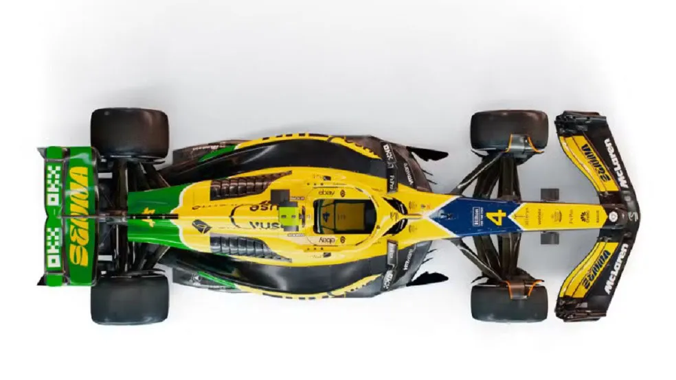 Em Mônaco, os carros da McLaren terão uma pintura alusiva ao icônico capacete verde e amarelo de Ayrton Senna.