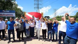 Governador Helder Barbalho assinou a Ordem de Serviço da obra ao lado de várias autoridades