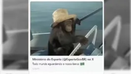 Na postagem feita no X havia um macaco que simbolizava a delegação do Brasil nos Jogos