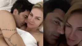 Ana e Edu em momento de intimidade na cama.