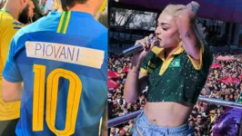 Participante da Parada trocou Neymar po Luana Piovani na camisa da seleção. Ao lado, Pabllo Vittar também de verde e amarelo no trio da Parada