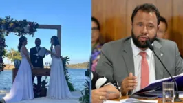 O casamento foi celebrado pelo deputado Pastor Henrique Vieira (PSOL-RJ)