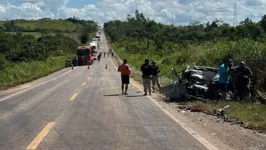 A PRF está no local para apurar as circunstâncias do acidente.