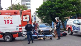 Colisão envolveu carro e moto no Umarizal