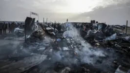 O cenário é de destruição nos acampamentos de refugiados.