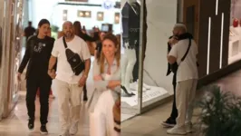 O casal foi visto andando de mãos dadas e trocando carícias em um shopping do Rio.