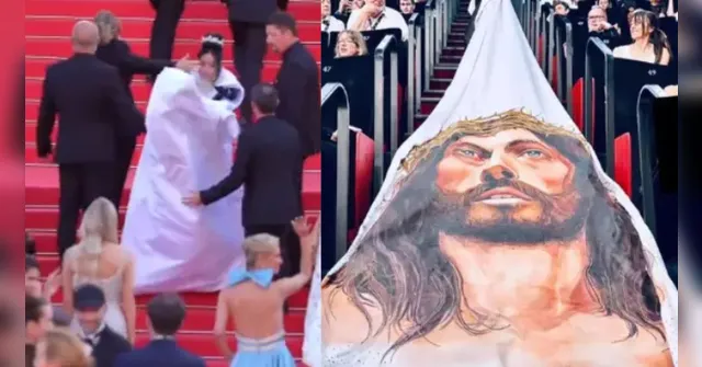 Imagem ilustrativa da notícia Vídeo: atriz é impedida de exibir rosto de Jesus em Cannes
