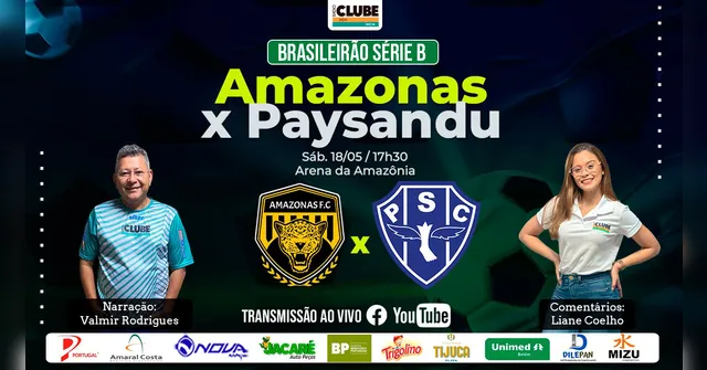 Imagem ilustrativa da notícia Tem Jogo no DOL e na Clube: ouça Amazonas x Paysandu