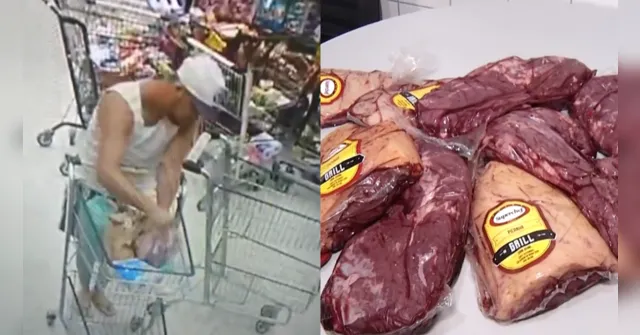 Imagem ilustrativa da notícia Vídeo: preso tentando furtar carnes em supermercado de Belém
