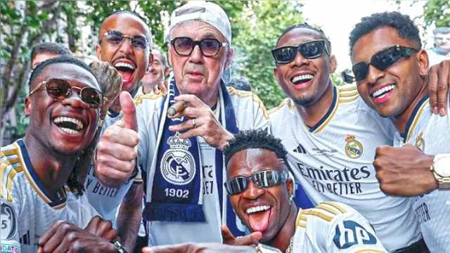 Imagem ilustrativa da notícia Ancelotti faz a festa com brasileiros em comemoração do Real