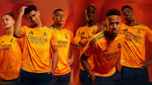 Imagem ilustrativa da notícia Com Mbappé e brasileiros, Real Madrid lança uniforme laranja