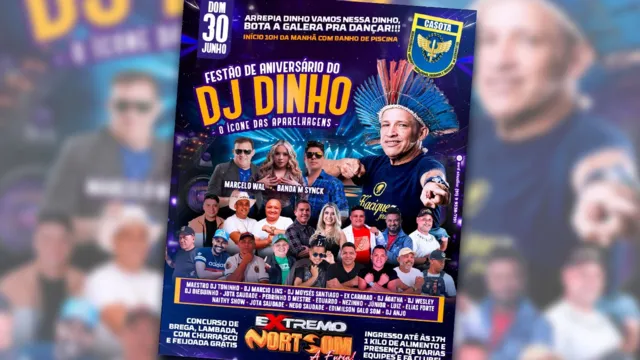 Imagem ilustrativa da notícia DJ Dinho promove aniversário com várias atrações em Belém