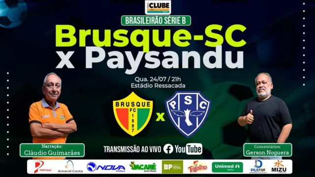 Imagem ilustrativa da notícia Tem Jogo no DOL e na Clube: ouça aqui Brusque x Paysandu