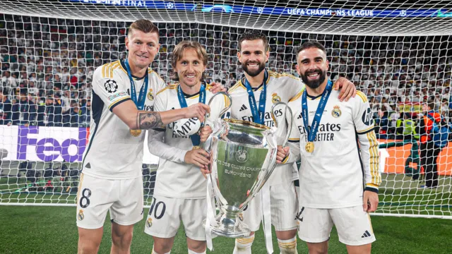 Imagem ilustrativa da notícia Quarteto do Real Madrid iguala recorde na Champions League