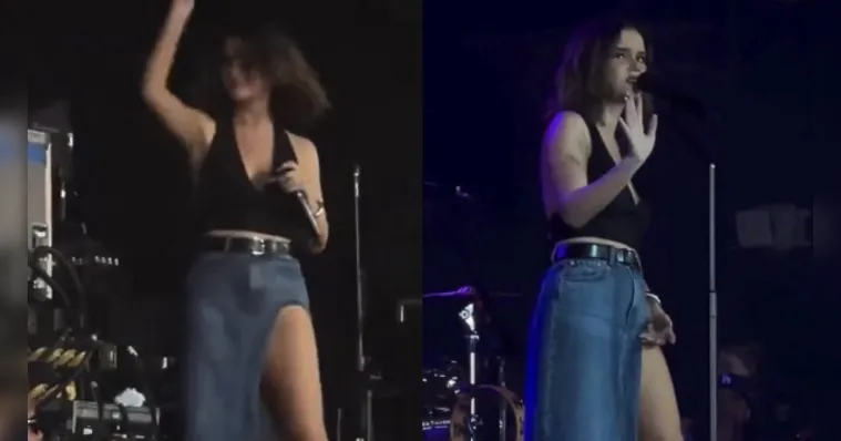 Imagem ilustrativa da notícia Cantora surge sem calcinha em show e viraliza; veja o vídeo!