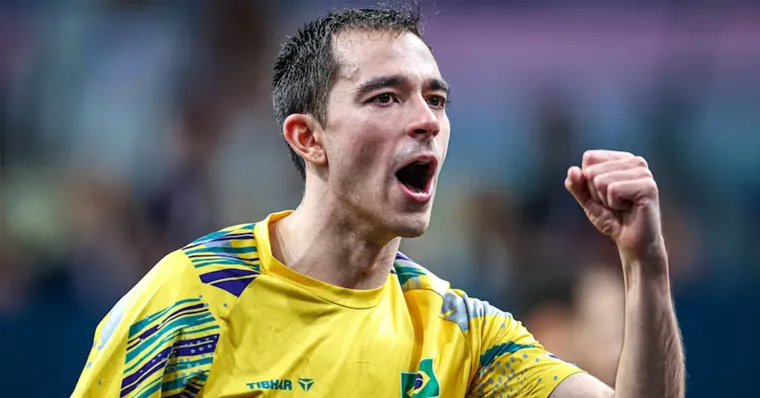 Imagem ilustrativa da notícia Calderano vai à semi e fica a uma vitória de medalha no tênis de mesa