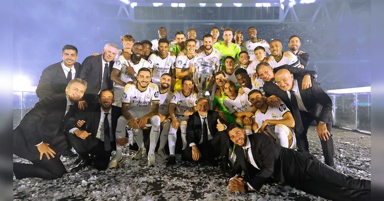 Imagem ilustrativa da notícia Festa do Real tem Bellingham "chapado" e Ancelotti funkeiro