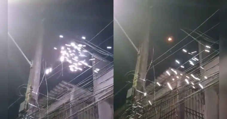 Imagem ilustrativa da notícia Poste pega fogo e preocupa moradores da Marambaia