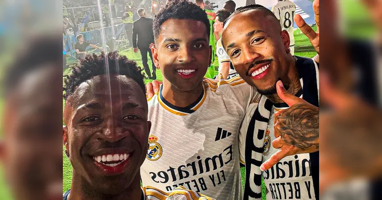 Imagem ilustrativa da notícia Na Seleção, Endrick recebe o 'trio do bilhão' do Real Madrid