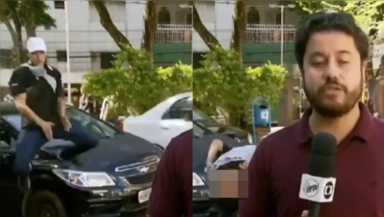 Imagem ilustrativa da notícia Vídeo: homem dá "sarrada" e mostra bunda ao vivo na TV Globo