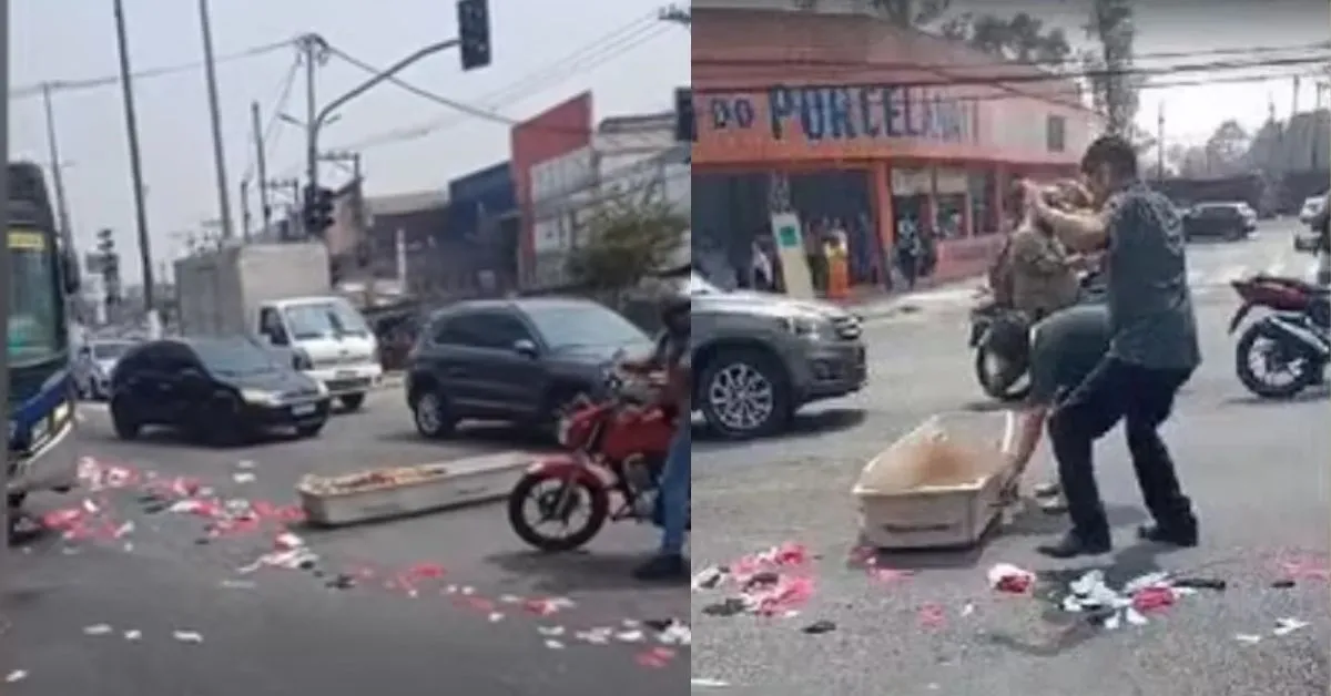 Após o incidente, funcionários da funerária foram rapidamente mobilizados.