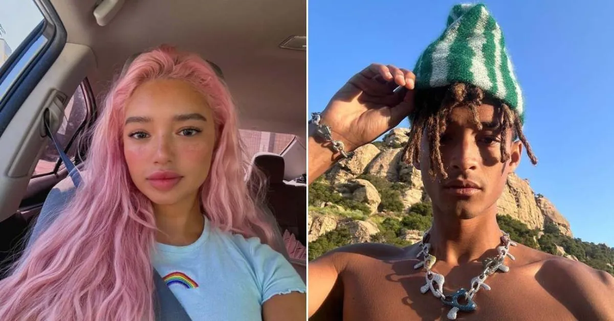 Cantor Jaden Smith foi flagrado aos beijos com uma influenciadora.