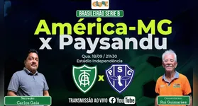 Carlos Gaia narra e Rui Guimarães comenta detalhes de América-MG X Paysandu