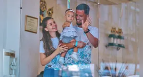 Matheus Nogueira com a família acompanhando o Círio