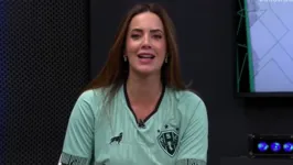 Paloma Tocci vestiu e comando o programa com a camisa do Paysandu