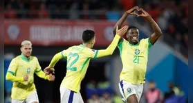 Luiz Henrique comemora gol da virada do Brasil sobre o Chile, na última quinta-feira (10).