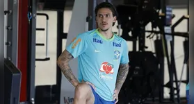 Pedro durante treino na academia do CT do Caju, em Curitiba.