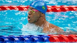 Gabrielzinho se classificou em 1º lugar nas classificatórias dos 100m costas S2.