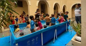 As crianças participaram de diversas atividades lúdicas ao longo do dia.