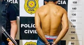 O suspeito foi conduzido para a unidade policial e se encontra à disposição da Justiça.