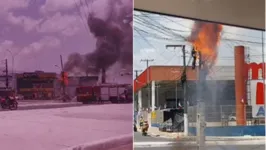 O incêndio casou preocupação por ter sido registrado em frente a um posto de combustíveis