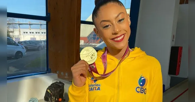 Imagem ilustrativa da notícia Bárbara Domingos estreia bem na ginástica rítmica