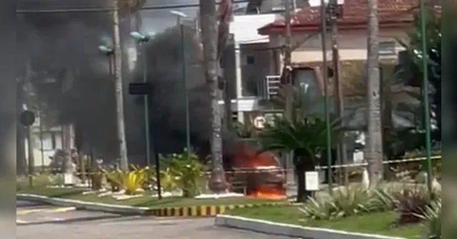 Imagem ilustrativa da notícia Vídeo: carro explode em condomínio de luxo em Belém