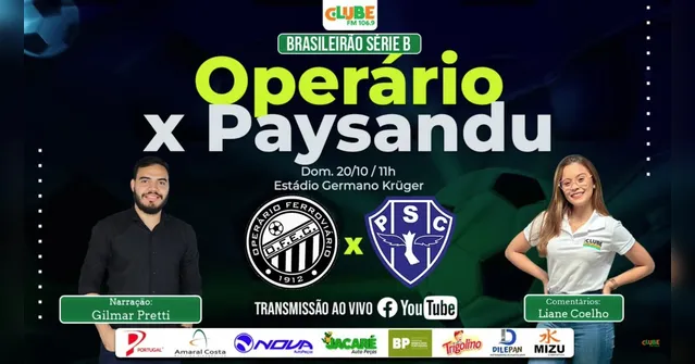 Imagem ilustrativa da notícia Tem Jogo no DOL e na Clube: ouça Operário-PR x Paysandu