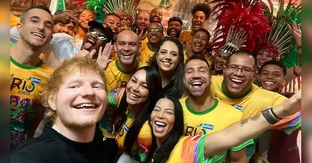 Imagem ilustrativa da notícia Ed Sheeran visita escola de samba que vai homenagear o Pará