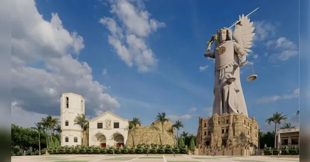 Imagem ilustrativa da notícia São Miguel Arcanjo de 70 metros é maior que Cristo Redentor