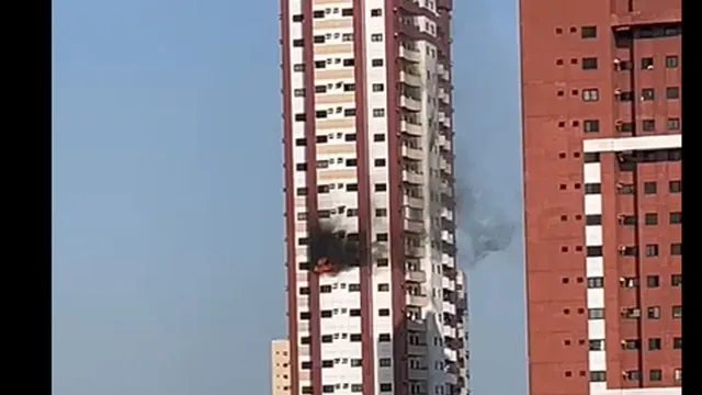 Imagem ilustrativa da notícia Vídeo: incêndio atinge apartamento no bairro do Marco