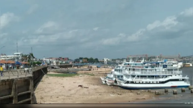 Imagem ilustrativa da notícia Baixa histórica do nível do rio Tapajós assusta em Santarém