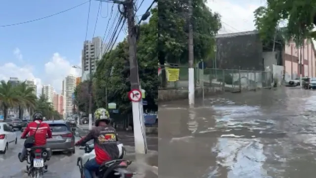 Imagem ilustrativa da notícia Vídeo: maré alta causa transtorno na Doca de Souza Franco