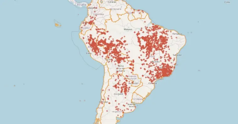 Imagem ilustrativa da notícia Brasil concentra 71,9% das queimadas na América do Sul 