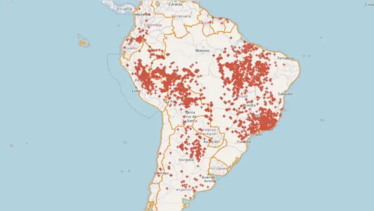 Imagem ilustrativa da notícia Brasil concentra 71,9% das queimadas na América do Sul 