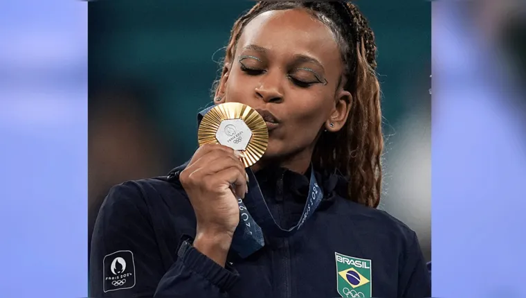 Imagem ilustrativa da notícia Rebeca Andrade conquista o ouro na final do solo em Paris