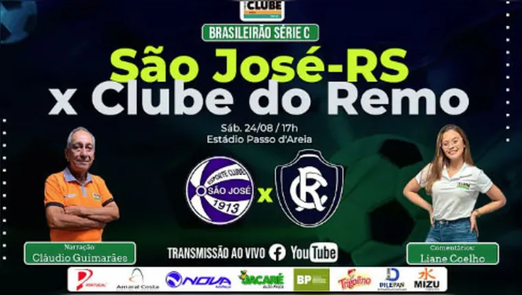 Imagem ilustrativa da notícia Tem jogo no DOL: ouça São José-RS x Clube do Remo