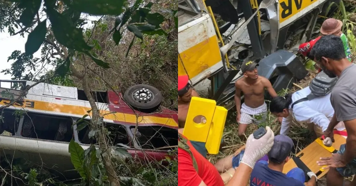 O ônibus escolar havia sido cedido pela prefeitura e seguia ao Parque Memorial Quilombo dos Palmares.