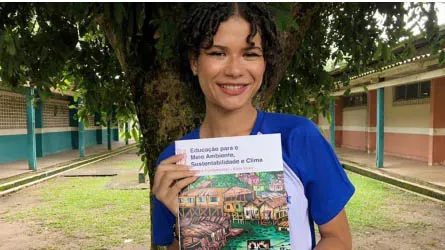 Luma de Fátima foi uma das estudantes que participou do "Cores do Futuro". Ela fala da satisfação de ter vencido a seleção e ter tido um dos seus desenhos estampados no material da Seduc Pará.